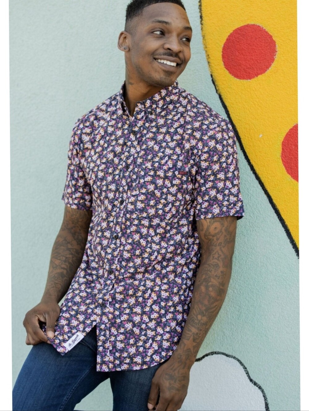 RSVLTS Summer Kunuflex Flower Outage Button Down Shirt Men's 2XL
